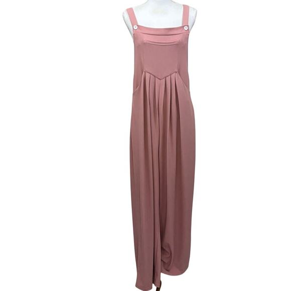 Halara Pink overall jumpsuit, medium,  NWT, soft girl, cozy, athleisure, casual - Picture 1 of 7